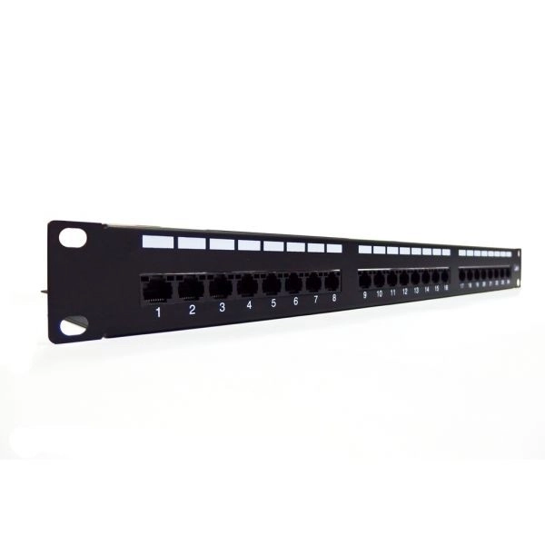 Patchpaneel 19" met 24 poorten, categorie 6, type U/UTP