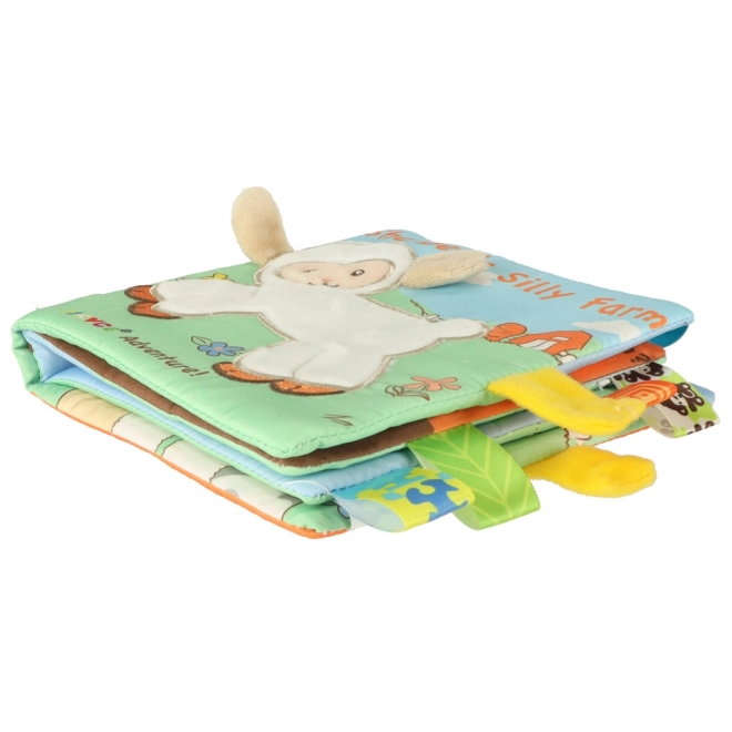 Sensorisch kinderboek met schaapje en labels