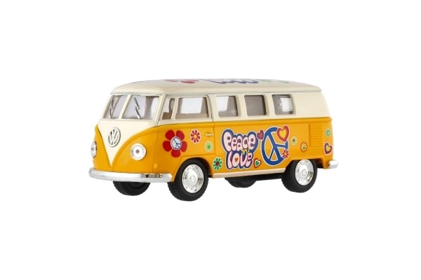Bus Kinsmart VW Klassiek metaal/plastic 13 cm met terugtrek