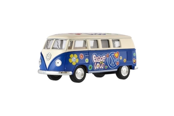 Bus Kinsmart VW Klassiek metaal/plastic 13 cm met terugtrek