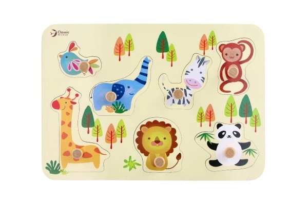 Houten insteekspel - dierentuin