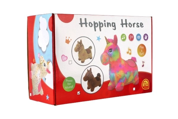 Hobbelpaard bruin pluche paard met effecten