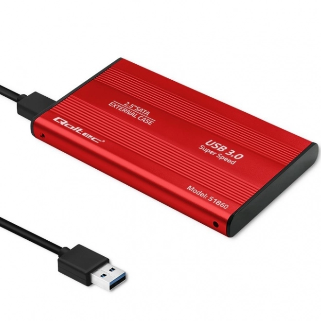 Externe behuizing voor 2.5" HDD/SSD SATA3, USB 3.0, rood