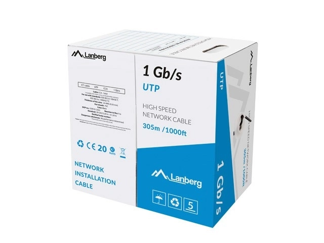 LAN-kabel UTP 1Gb/s 305m CCA zwart