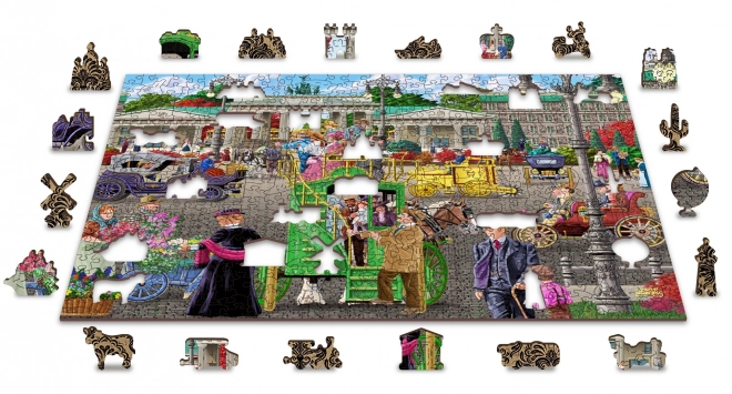 Houten puzzel met figuren - Parijse plein in Berlijn
