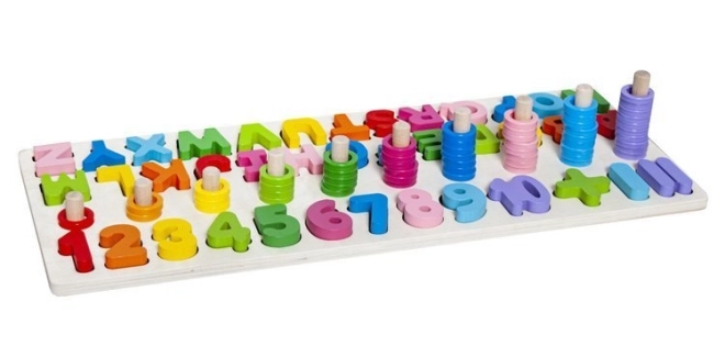 Houten inlegpuzzel alfabet en cijfers