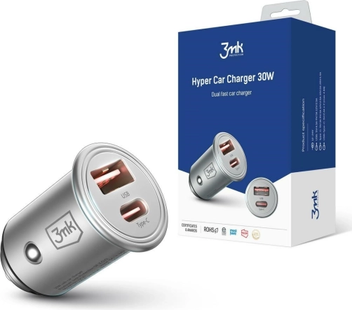 autolader 30 W met usb‑c en usb‑a met ondersteuning voor pd en qc