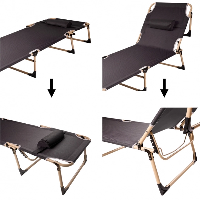 Opvouwbaar campingbed Canada 193 cm donkergrijs