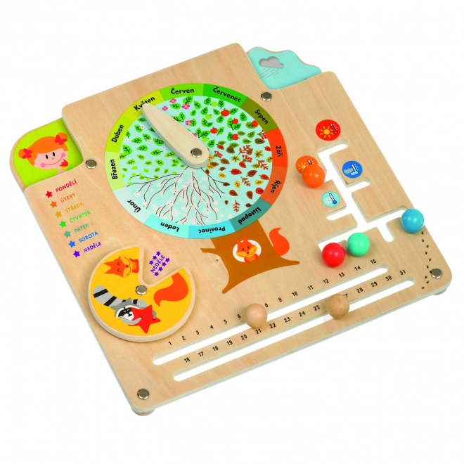 Lucy & Leo Natuurlijke Kalender - houten educatieve speelbord