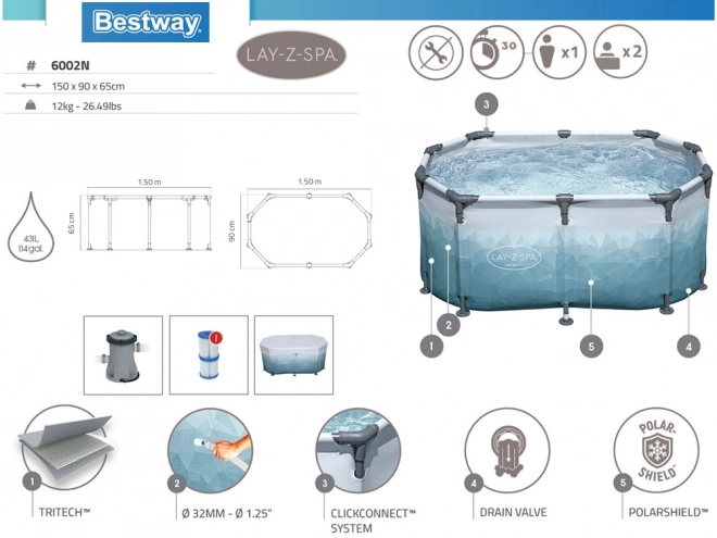 Bestway IJsbaden Met Filter 150x90 cm