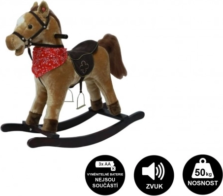 Pluche hobbelpaard op batterijen met geluid en beweging – Bruin