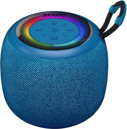 draadloze bluetooth-luidspreker Savio met RGB-verlichting, 5 W, IPX4, blauw