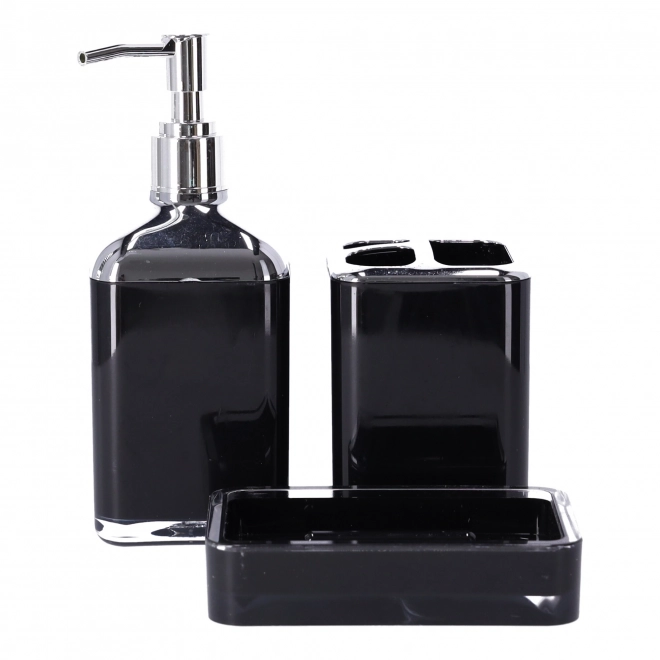 Set badkameraccessoires 3 stuks BERRETTI, zwart + chroom