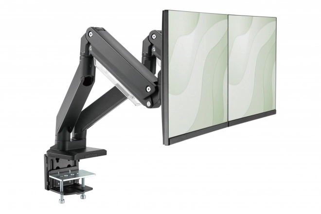 Standaard voor twee monitoren met klem en gasveer