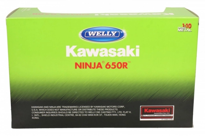 Model motorfiets Kawasaki Ninja 650R 1:10 groen