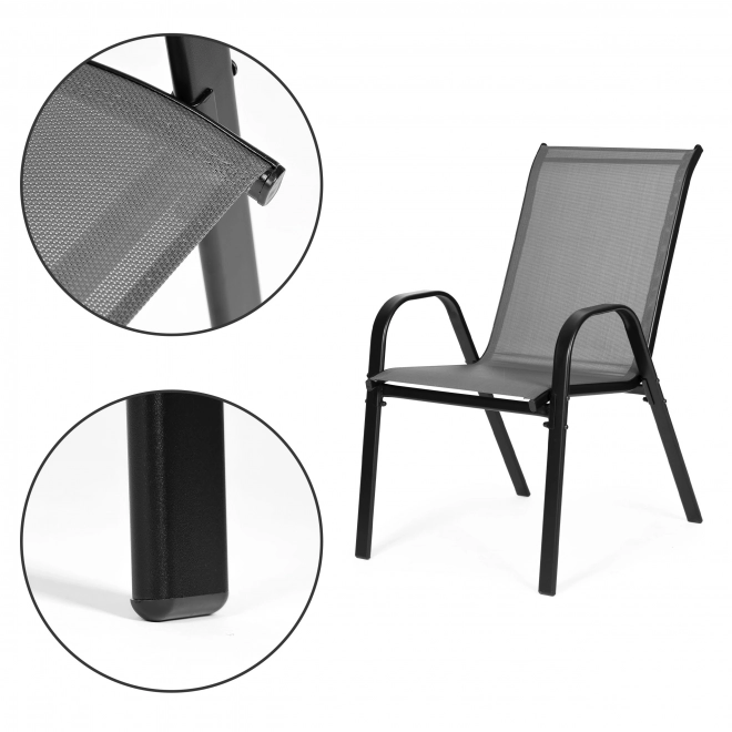 Set van tuinstoelen voor terras, balkon, grijze kleur