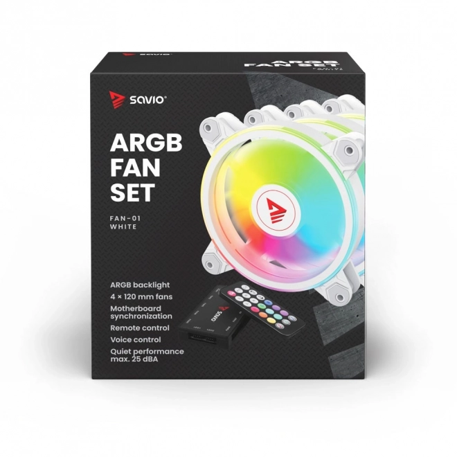 FAN-01 Wit 4-pack 120mm ARGB ventilator inclusief controller en afstandsbediening