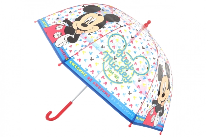 Mickey paraplu transparant handmatig