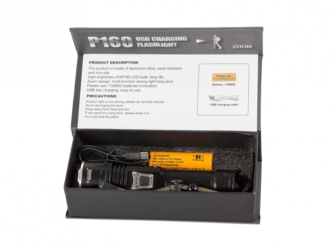 Militaire tactische zaklamp Bailong met LED CREE XHP160