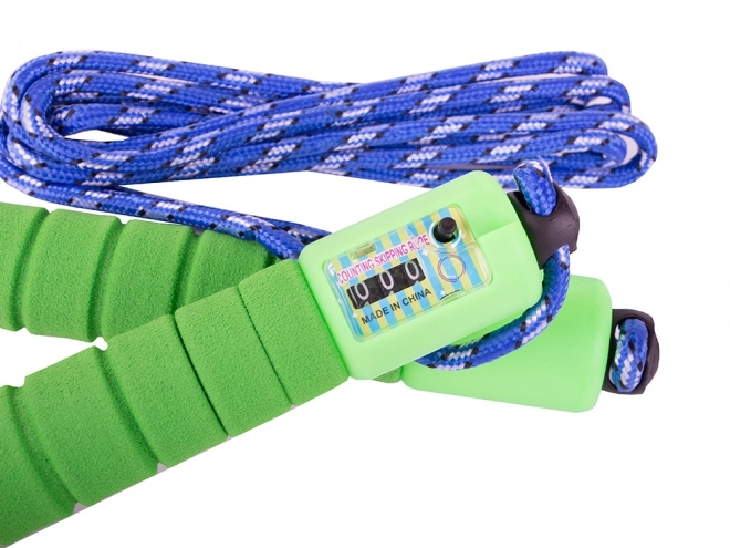 Groen springtouw met digitale teller voor fitness