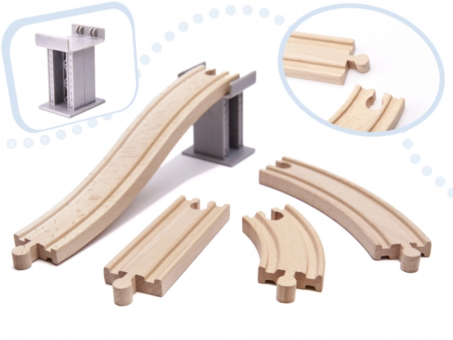 Houten treinspeelbaan - 70 stukken