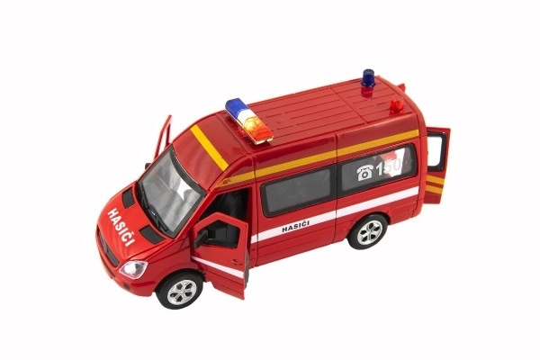 Brandweerauto met lichten 15 cm