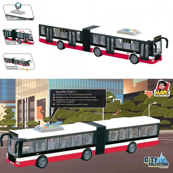 Bus met frictiemotor met geluidseffecten en lichteffecten