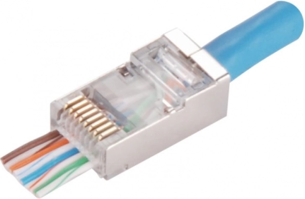 Doorvoer afgeschermde RJ45-connector kat. 5e (verpakking 100 stuks)