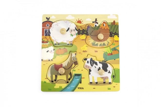 Houten puzzel - boerderij