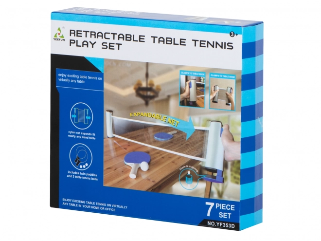 Set voor tafeltennis - net en peddels met ballen