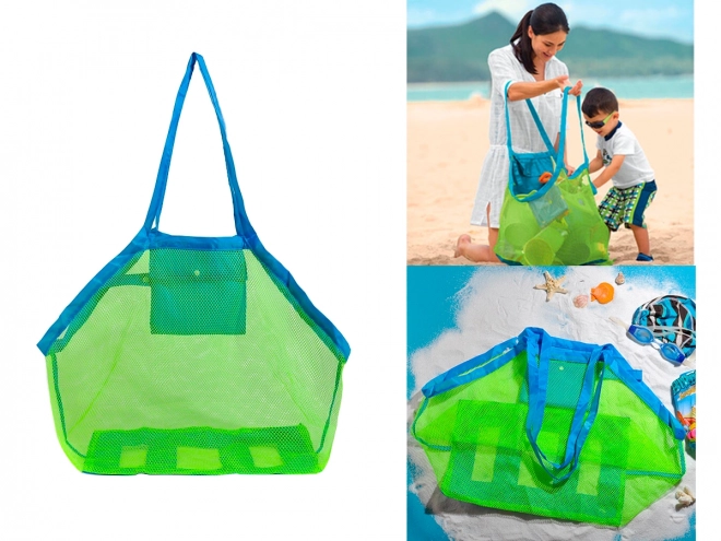 Grote strand net tas voor speelgoed - Blauw