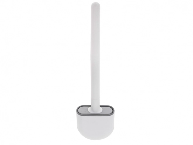 Witte siliconen WC-borstel met houder