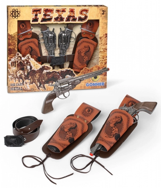 Kowboi set 2 revolvers met holsters Gonher