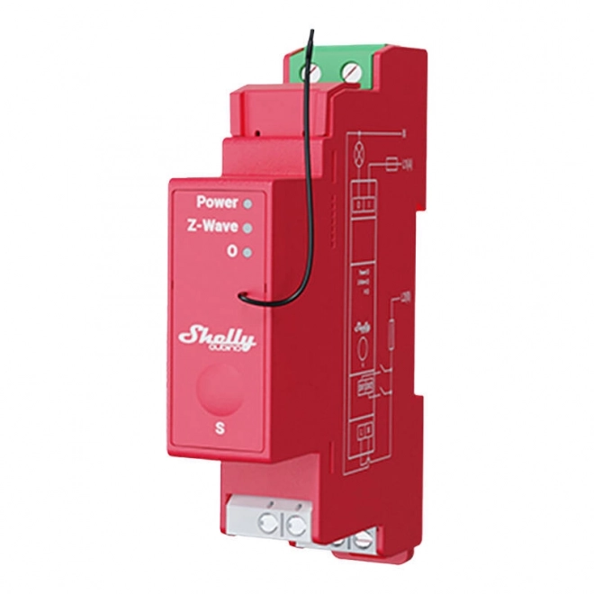 Shelly Qubino Pro 1PM relais op DIN-rail