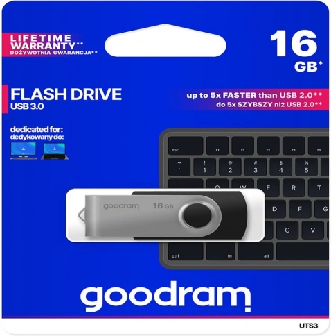 flashdrive goodram twister 16 gb usb 3.0 blauw