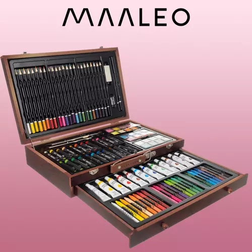 Schilderset in koffer - 128 stuks Maaleo 21644