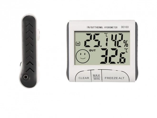 Weerstation met thermometer, hygrometer en sensor