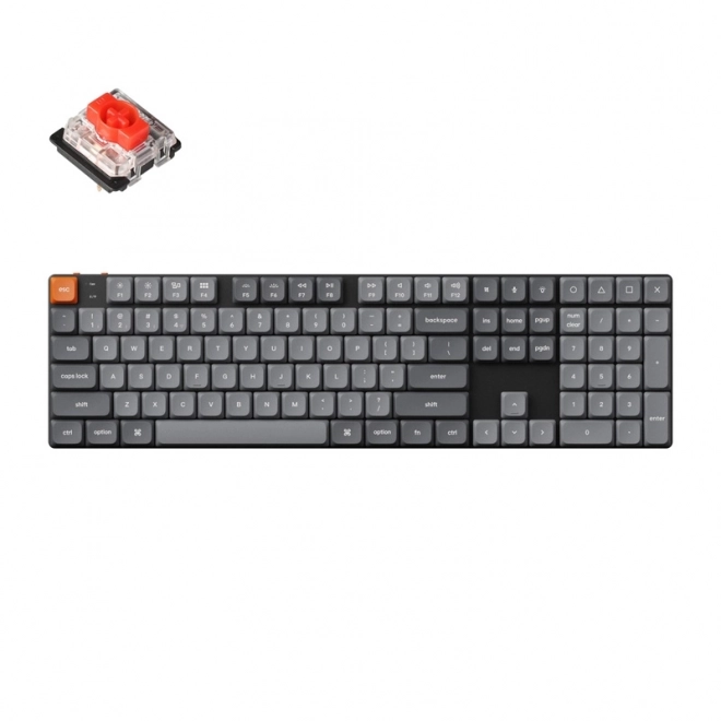 Draadloos Low-Profile Toetsenbord Keychron K5 Max met RGB en rode schakelaars