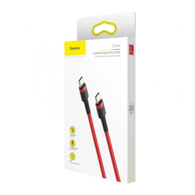 Kabel Baseus Cafule USB-C PD2.0 60W 2m Rood