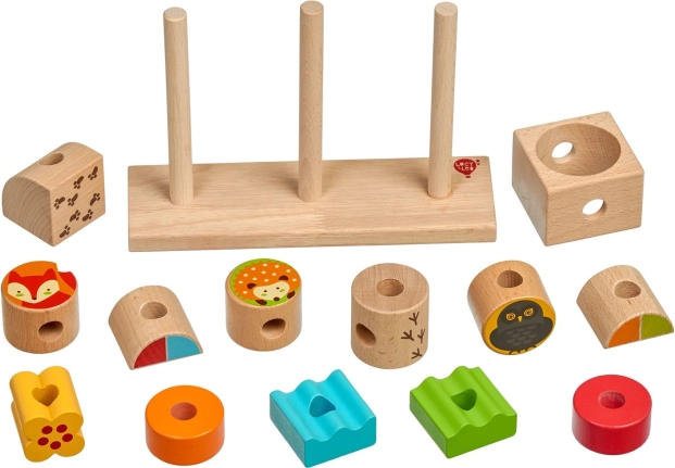 Stevige houten basis met drie pinnen