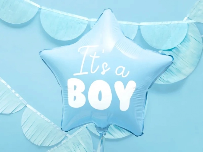 Folieballon ster "It's a boy" blauw 48 cm