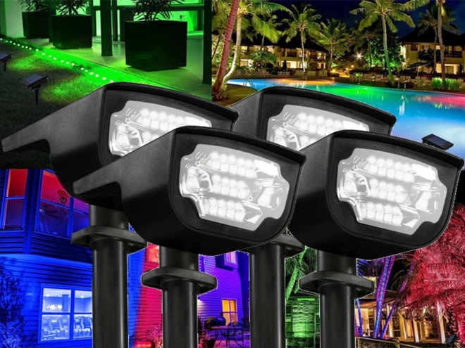 Zonne tuinlantaarn met kleurrijke LED-verlichting