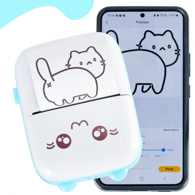Thermische mini printer met kattenontwerp