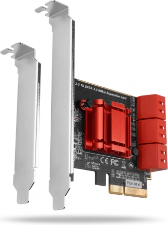 Axagon PCIe-controller 6x interne SATA 6G ASM1166 (SP en LP)