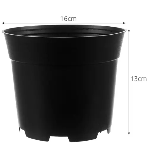 Set van 500 zwarte plastic bloempotten
