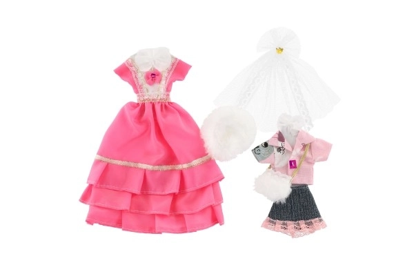 Poppenkleertjes met accessoires - 2 stuks