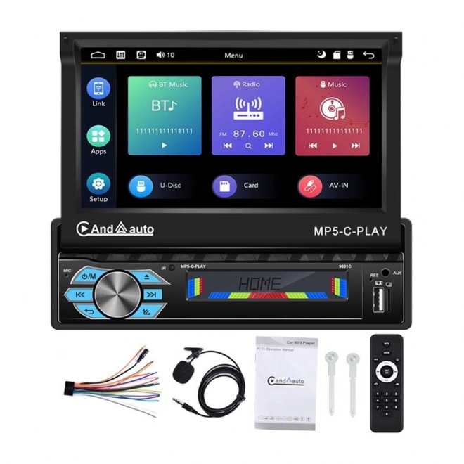 Auto monitor Podofo 7" met ondersteuning voor Carplay en Android Auto