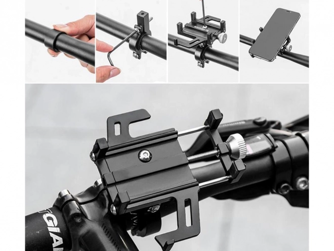 Robuuste aluminium telefoonhouder voor fiets