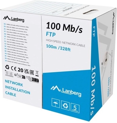 LAN-netwerkkabel FTP 100 MB/s CCA 100 m grijs