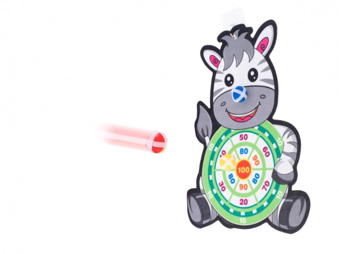 Kinderspel met doek en ballen met klittenband Zebra